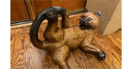 Solid wood antique cat door stopper